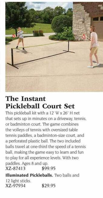 Hammacher Schlemmer The instant pickleball court set offer