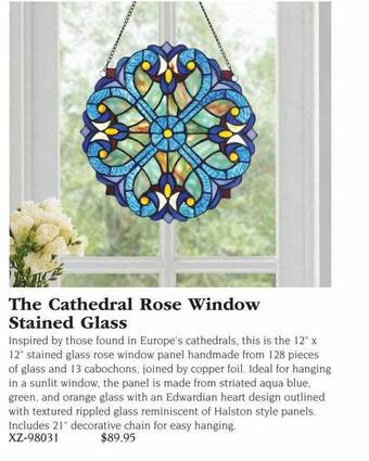 Hammacher Schlemmer The cathedral rose window stained glass offer