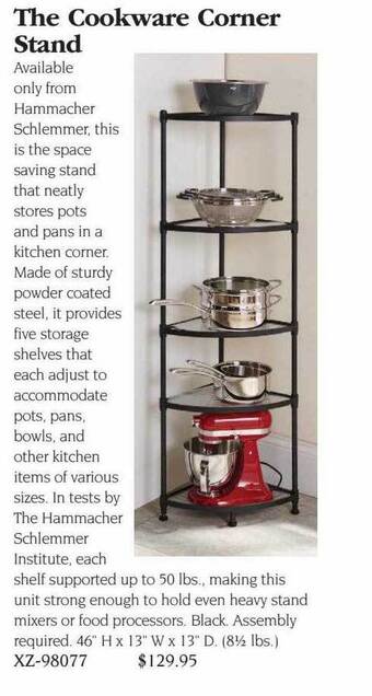 Hammacher Schlemmer The cookware corner stand offer