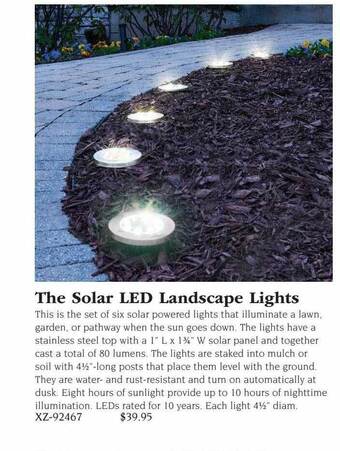 Hammacher Schlemmer The solar led landscape lights offer