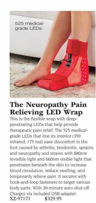 Hammacher Schlemmer The neuropathy pain relieving led wrap offer