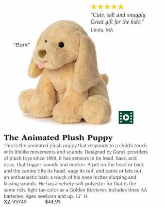 Hammacher Schlemmer The animated plush puppy offer