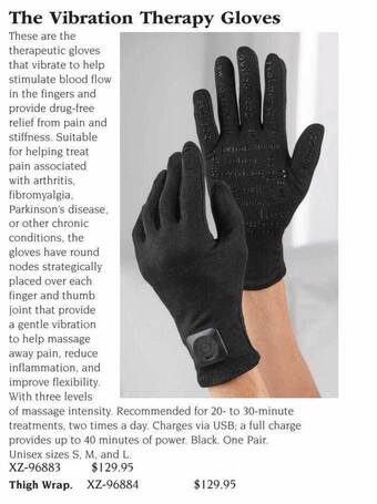 Hammacher Schlemmer The vibration therapy gloves offer