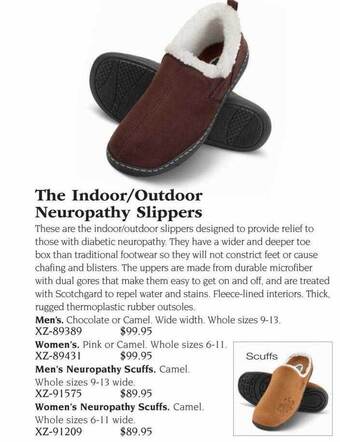 Hammacher Schlemmer The indoor-outdoor neuropathy slippers offer