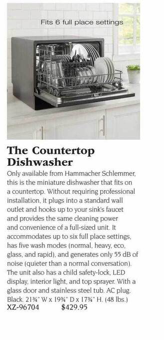 Hammacher Schlemmer The countertop dishwasher offer