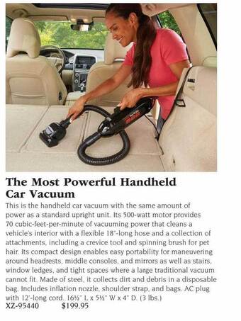 Hammacher Schlemmer The most powerful handheld car vacuum offer
