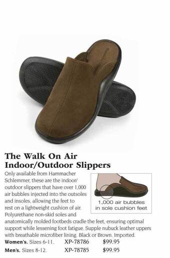 Hammacher Schlemmer The walk on air indoor or outdoor slippers offer