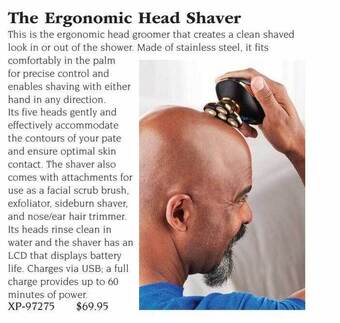 Hammacher Schlemmer The ergonomic head shaver offer