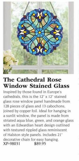 Hammacher Schlemmer The cathedral rose window stained glass offer