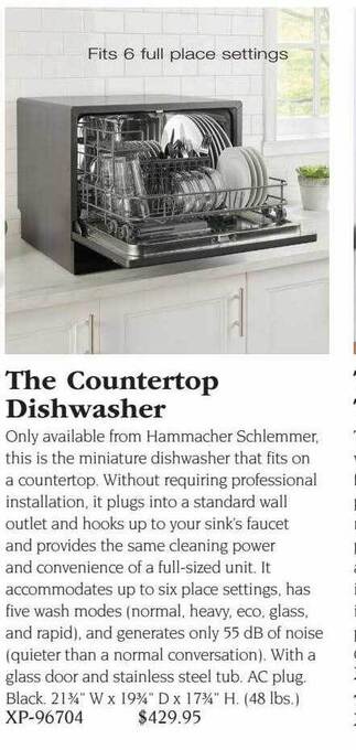 Hammacher Schlemmer The countertop dishwasher offer