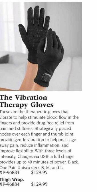 Hammacher Schlemmer The vibration therapy gloves offer