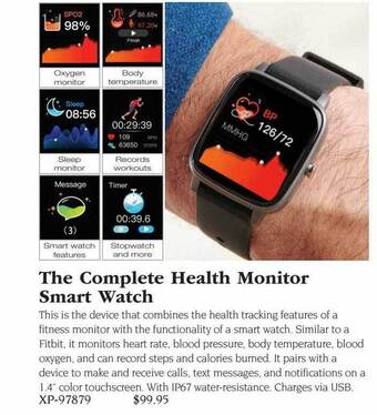 Hammacher Schlemmer The complete health monitor smart watch offer