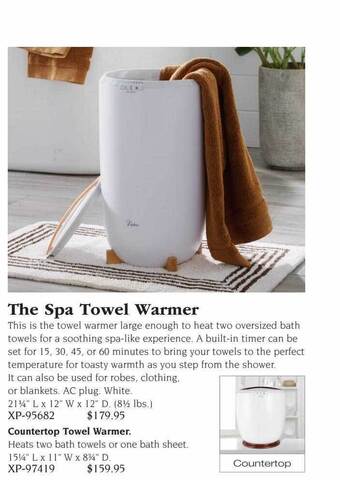 Hammacher Schlemmer The spa towel warmer offer