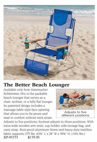 Hammacher Schlemmer The better beach lounger offer