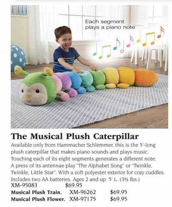 Hammacher Schlemmer The musical plush caterpillar offer