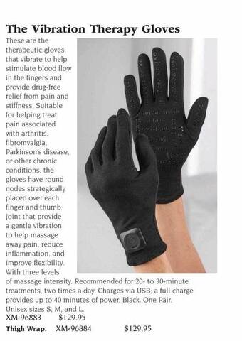 Hammacher Schlemmer The vibration therapy gloves offer