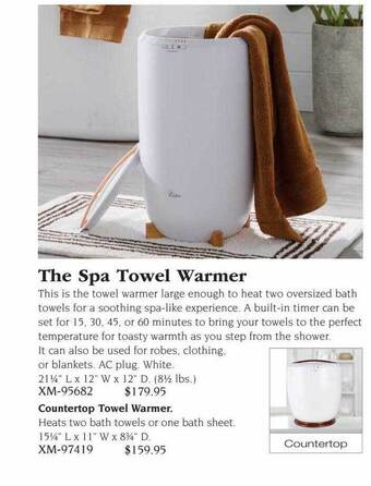 Hammacher Schlemmer The spa towel warmer offer