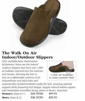 Hammacher Schlemmer The walk on air indoor or outdoor slippers offer