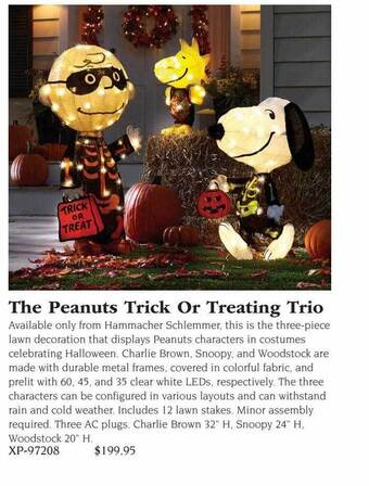 Hammacher Schlemmer The peanuts trick or treating trio offer