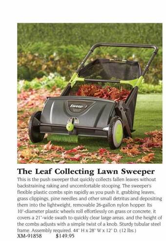 Hammacher Schlemmer The leaf collecting lawn sweeper offer