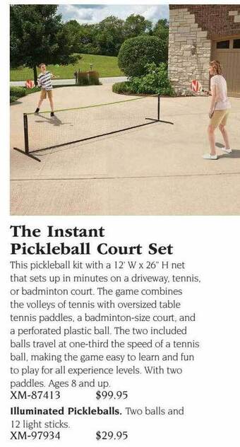 Hammacher Schlemmer The instant pickleball court set offer
