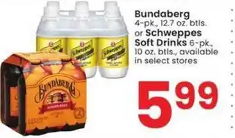 Albertsons Bundaberg or schweppes soft drinks offer