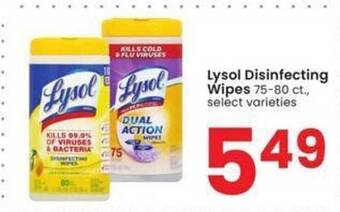 Albertsons Lysol disinfecting wipes offer