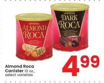 Albertsons Almond roca canister offer