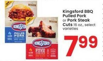 Albertsons Kingsford bbq pulled pork or pork steak cuts offer