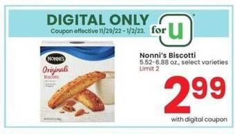 Albertsons Nonni's biscotti offer