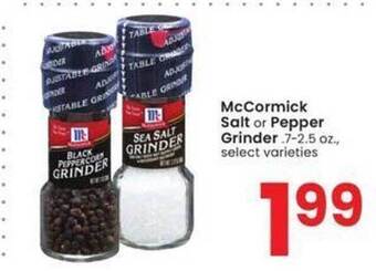 Albertsons Mccormick salt or pepper grinder offer