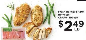 Food 4 Less Fresh heritage farm boneless chicken breasts offer