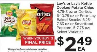 Food 4 Less Lay's or lay's kettle cooked potato chips offer