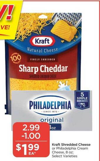 Food 4 Less Kraft shredded cheese or philadelphia cream cheese offer