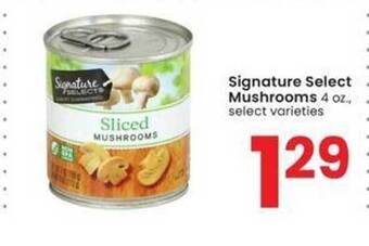 Albertsons Signature select mushrooms offer