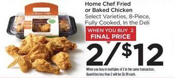 Food 4 Less Home chef fried or baked chicken offer