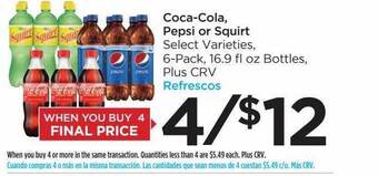 Food 4 Less Coca-cola, pepsi or squirt offer