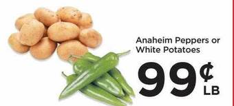 Food 4 Less Anaheim peppers or white potatoes offer