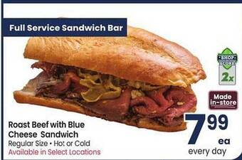 Safeway Roast beef with blue cheese sandwich offer