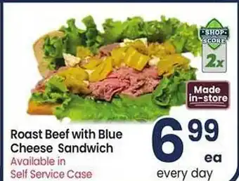 Safeway Roast beef with blue cheese sandwich offer