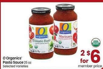 Safeway O organics pasta sauce offer