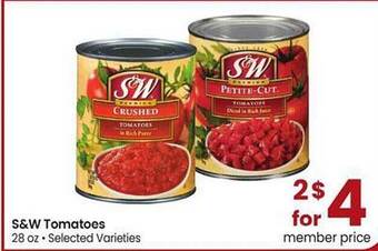 Safeway S&w tomatoes offer
