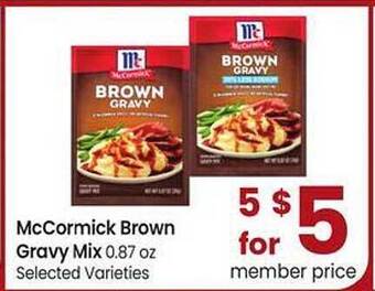 Safeway Mccormick brown gravy mix offer