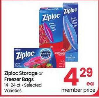 Safeway Ziploc storage or freezer bags offer