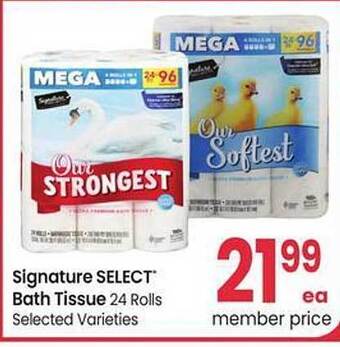 Safeway Signature select bath tissue offer