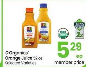 Safeway O organics orange juice offer