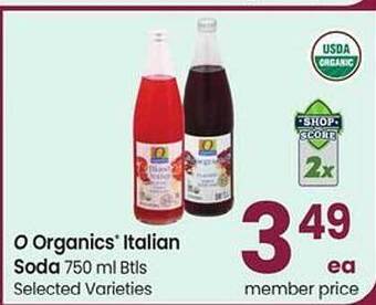 Safeway O organics italian soda offer