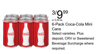 Walgreens 6-Pack Coca-Cola Mini Cans offer