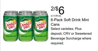 Walgreens 6-Pack Soft Drinks Mini Cans offer