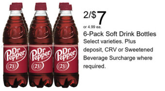 Walgreens 6-Pack Soft Drinks Bottles offer